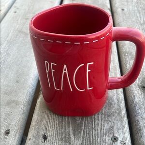 Rae Dunn Red Peace Mug